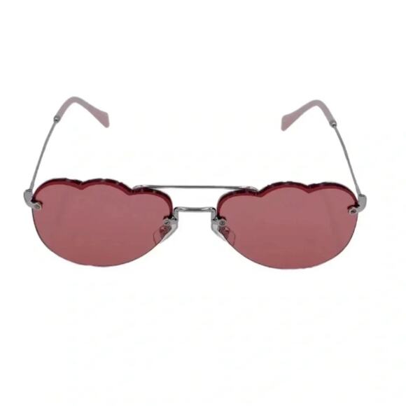 MIU MIU MU56US - Pink Lens Metal Frame Sunglasses NWT - Picture 1 of 8
